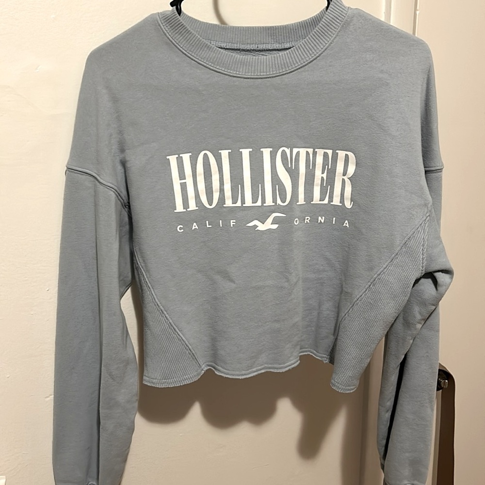 Blue Hollister Crop hoodie